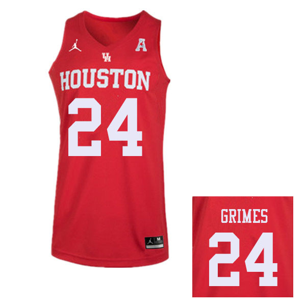 Jordan Brand Men #24 Quentin Grimes Houston Cougars College Basketball Jerseys Sale-Red - Click Image to Close